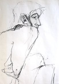 Franka Just . Tilla . Graphit auf Papier . 35 x 48 cm . 1992